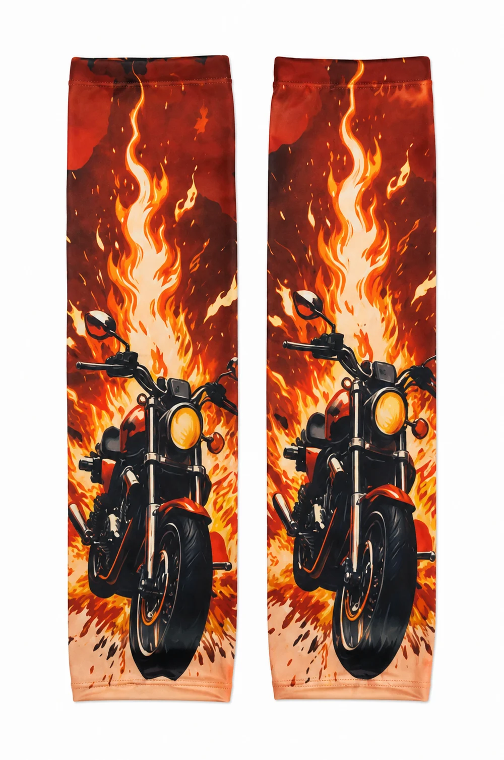 Motosiklet & Alev giyilebilir dövme modeli